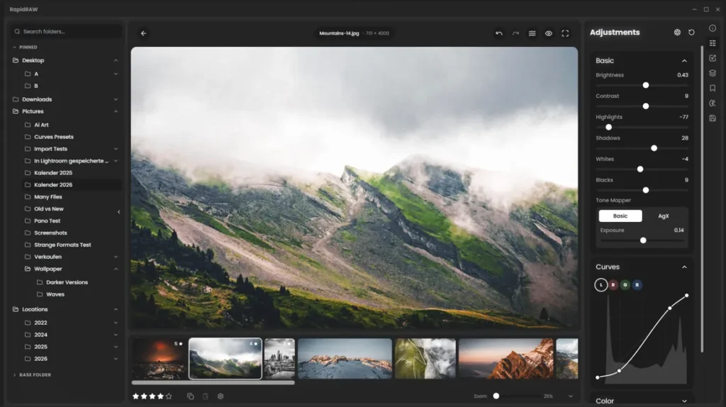 RapidRAW：摄影师的轻量级RAW编辑新宠